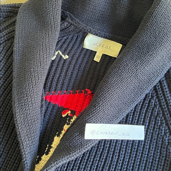 The Great. The Sailboat Lodge Cardigan in navy. Size 0. - Picture 3 of 8